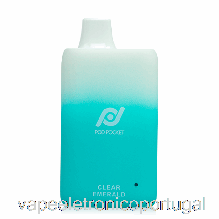 Vape Eletronico Pod Pocket 7500 Descartável Esmeralda Transparente